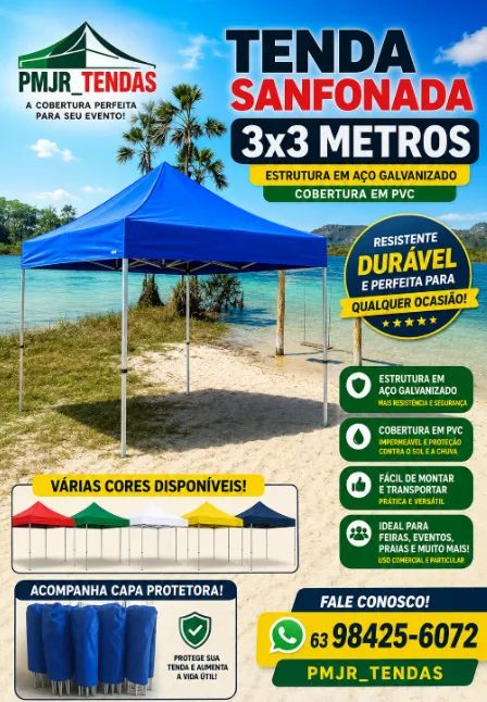 TENDA 3X3 METROS SANFONADA PVC!