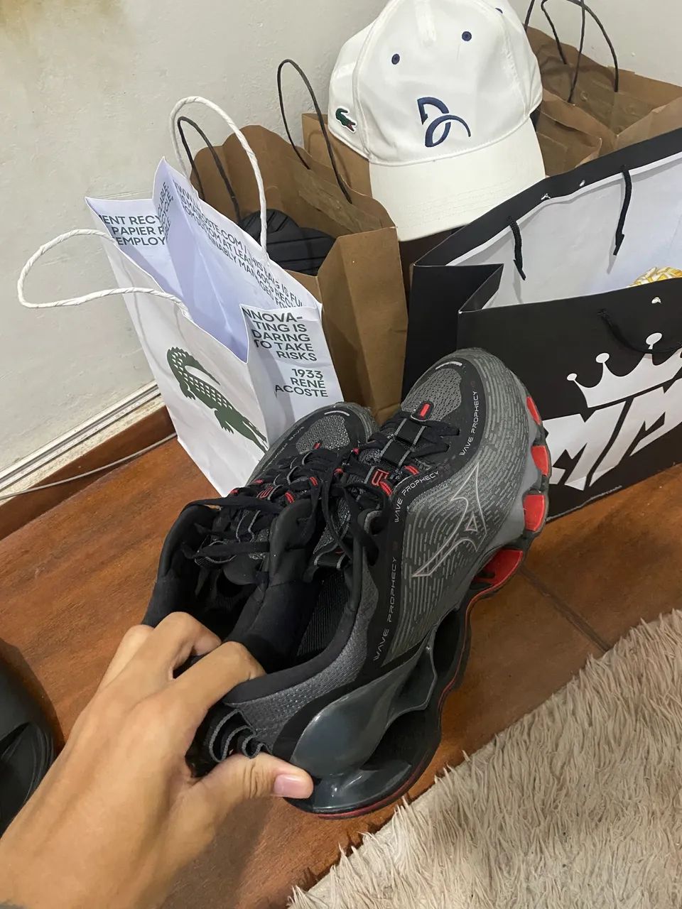 Mizuno prophecy 13 cinza com vermelho original! - Calçados