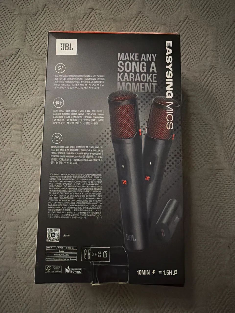 2 Microfones Easysing Mics Sem Fio Jbl Preto - Foto 3