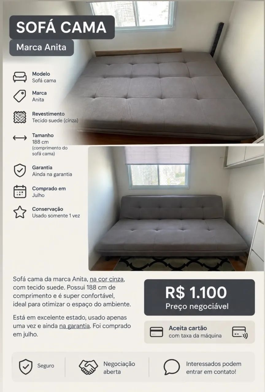 Sofá Cama - 3 lugares 