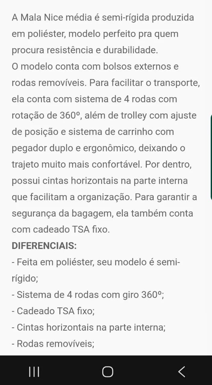 Mala Bagaggio média 23kg - 4 rodas  - Foto 5