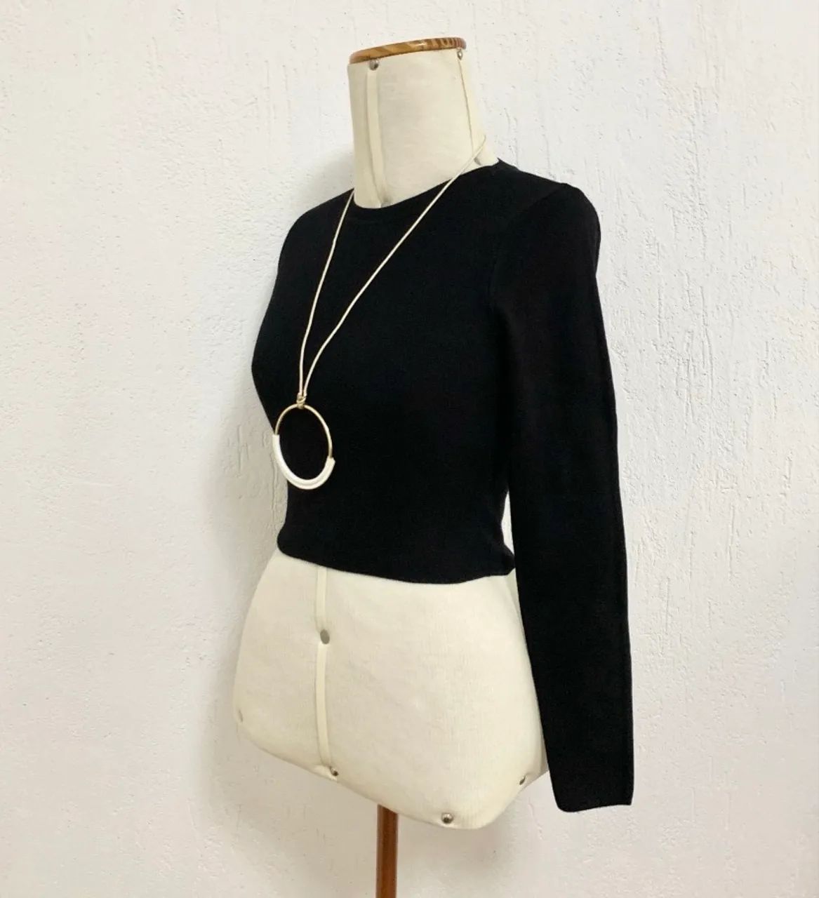 Cropped da Zara em tricot preto  - Foto 4