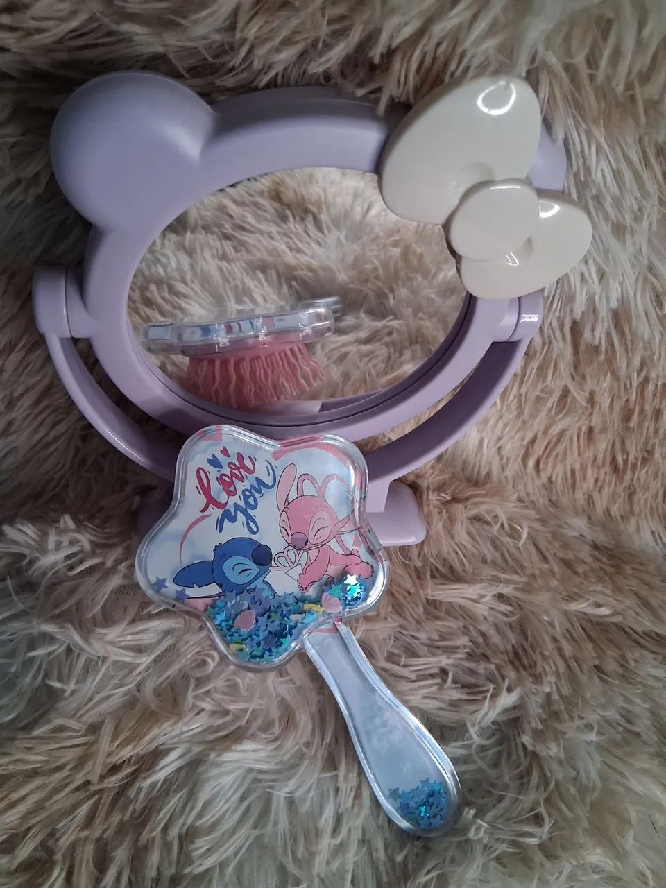 Espelho Hello Kitty e escova de cabelo stitch  - Foto 2