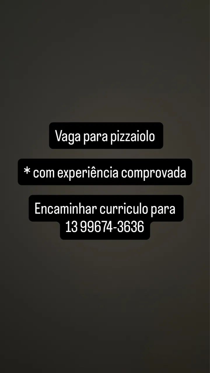 Vaga para Pizzaiolo