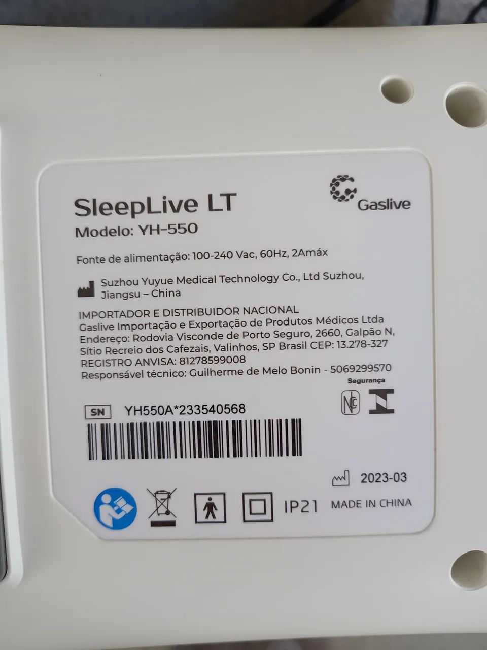 Vendo CPAP Automático Sleeplive LT YH-550. - Foto 3