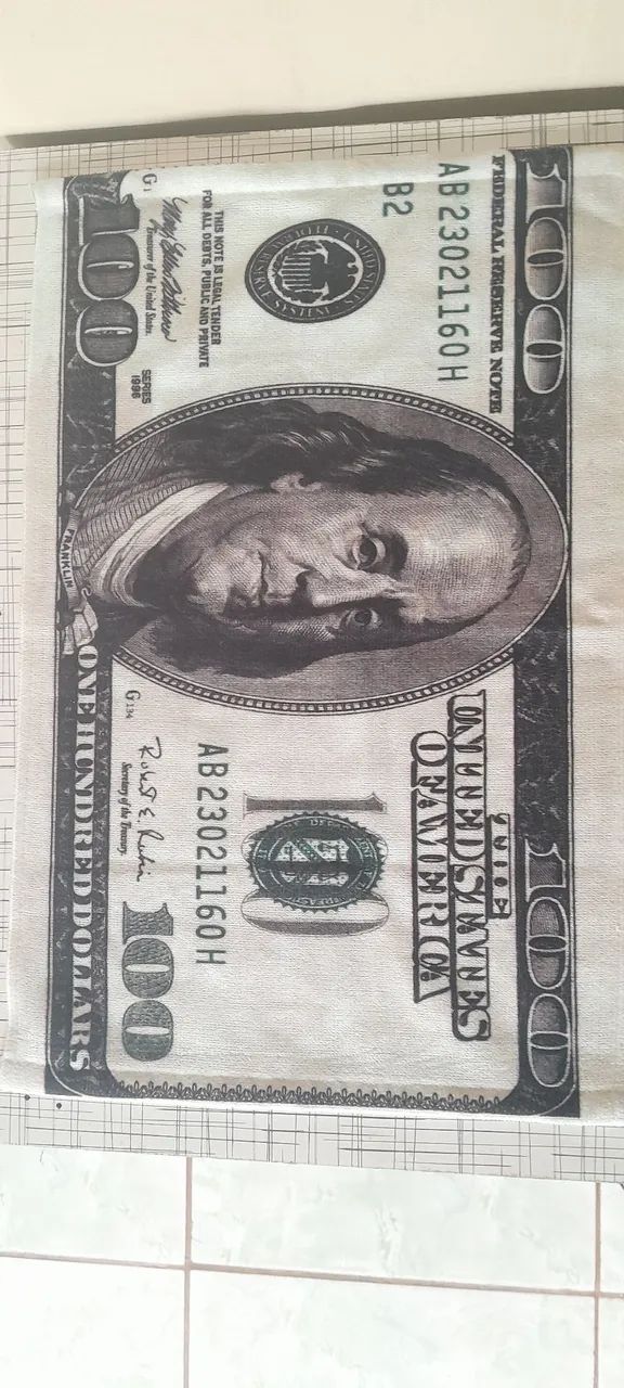 Toalha de Rosto Estampada - Notas de Dinheiro (Real, Dólar ou Euro) - Foto 5