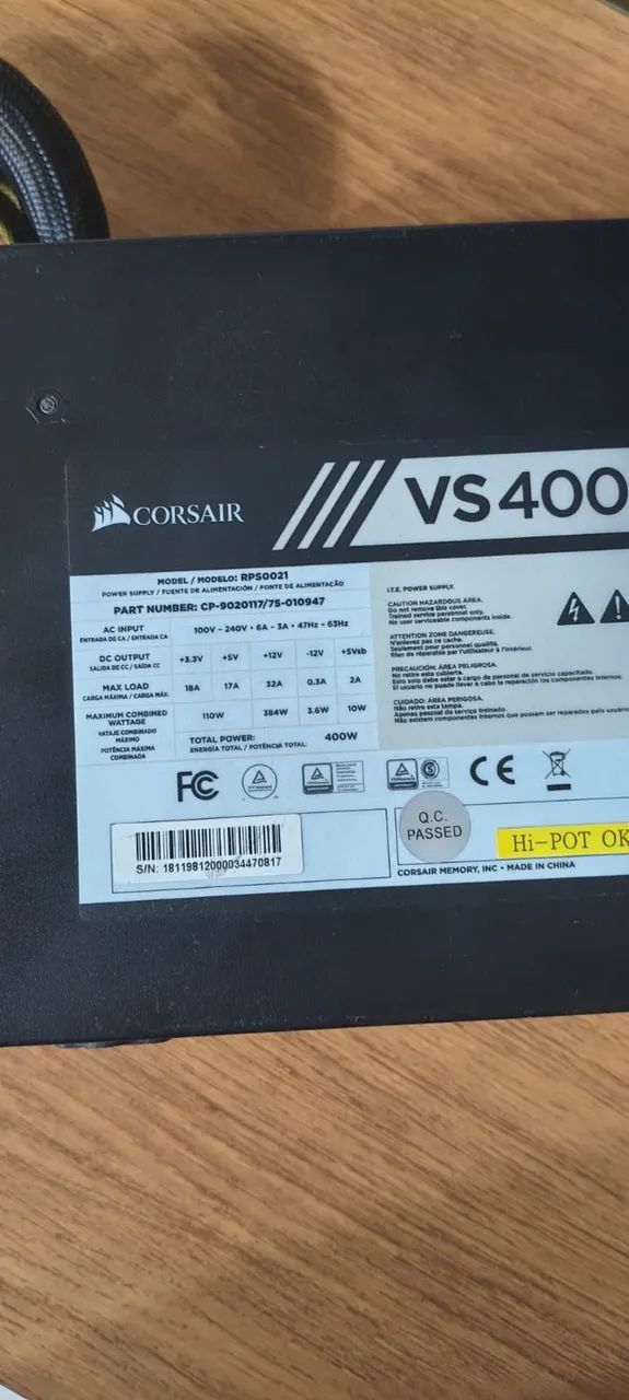 Fonte Corsair VS400