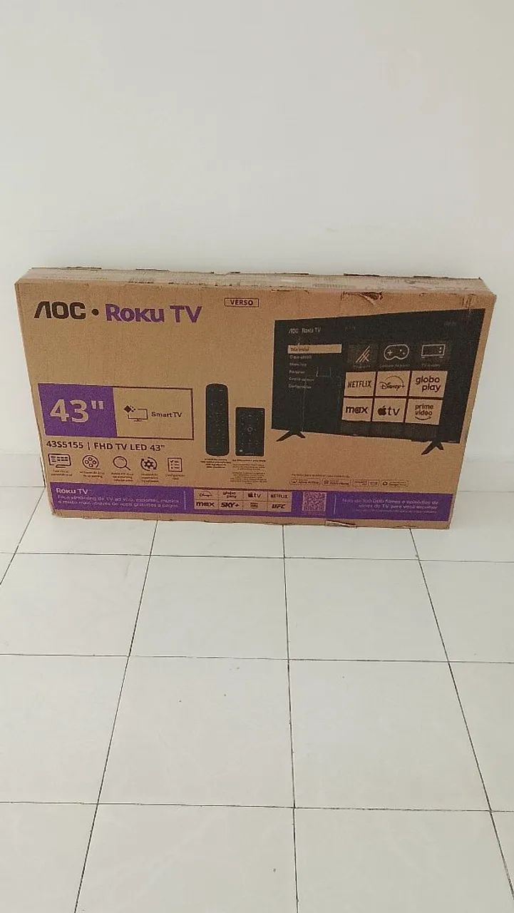 TV 43 Polegadas | AOC Roku TV Lacrada 