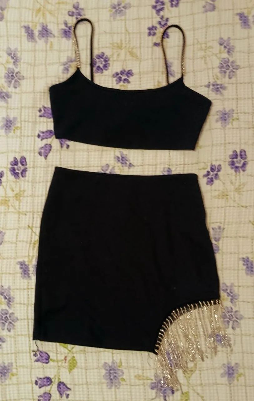conjunto shein top e saia p