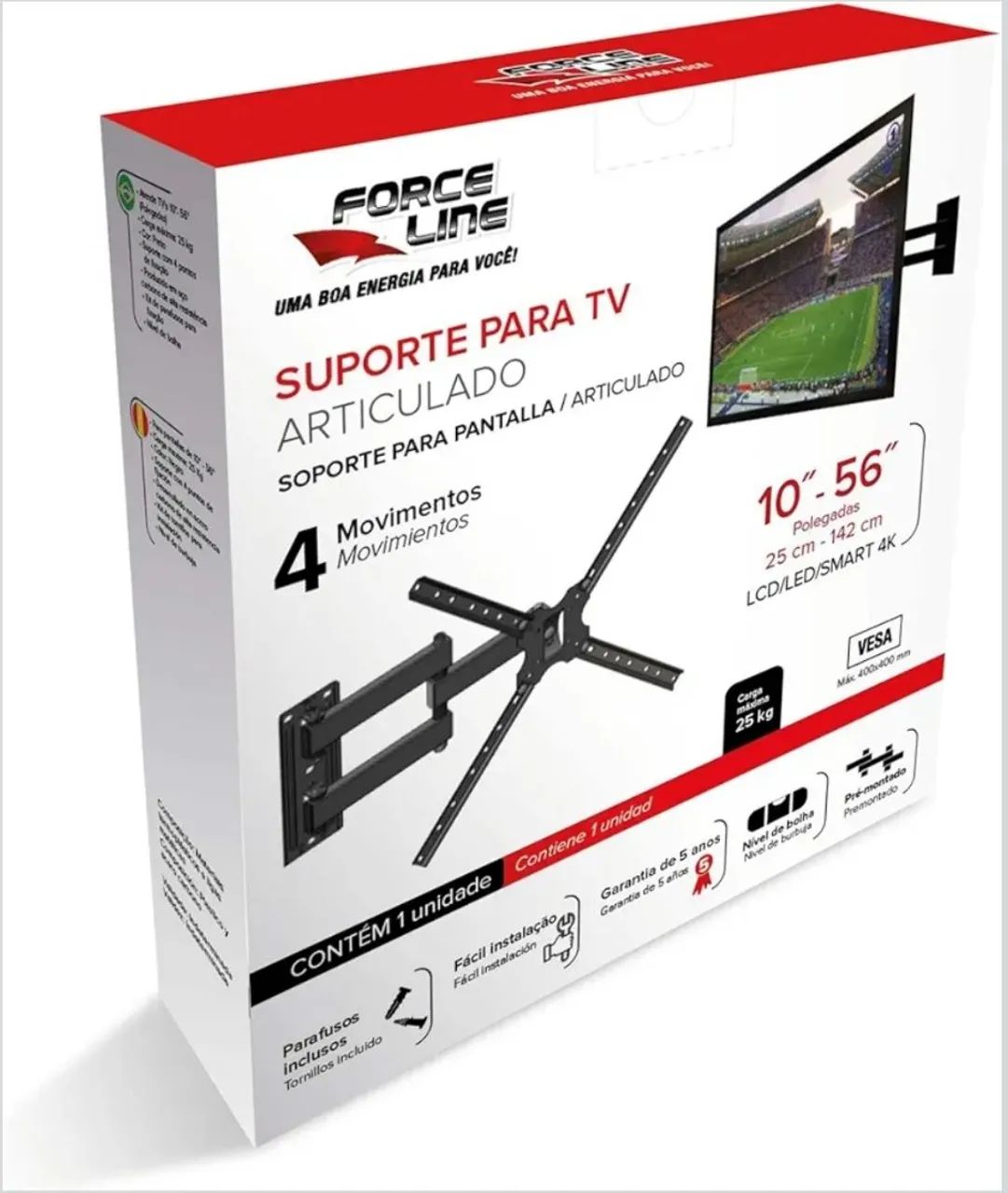 Suporte Articulado para TV Force Line 10 a 60 Polegadas Vesa Até 400x400 - Foto 2