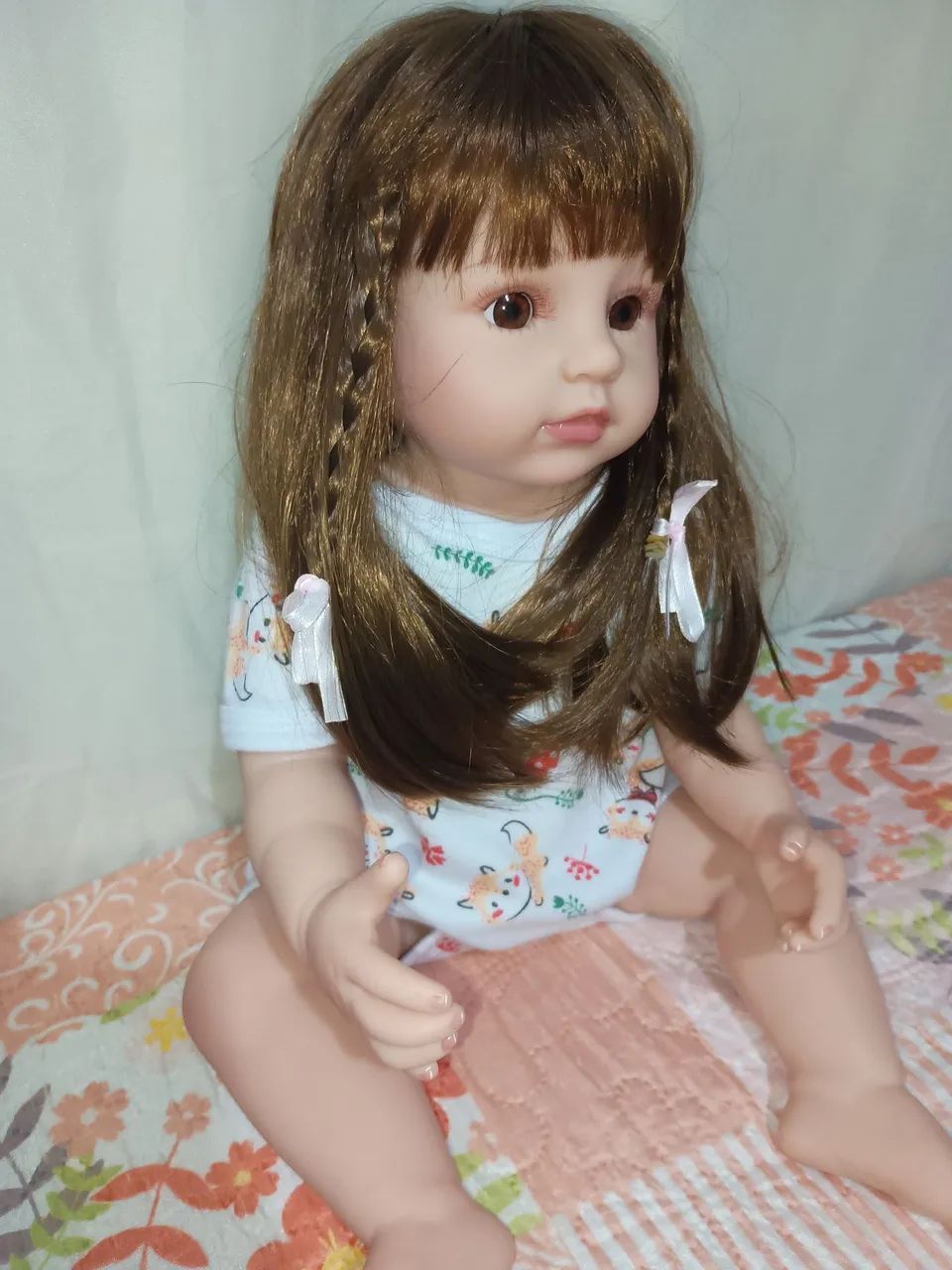 Boneca Reborn menina de trancinhas  - Foto 2