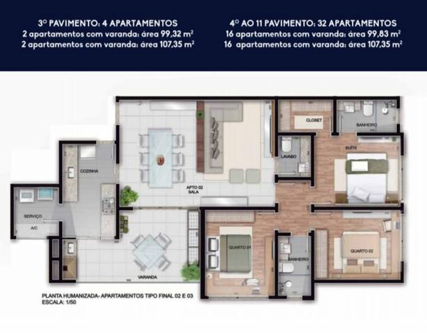Apartamento na Planta - Avenida Humberto Pizzo - Varginha MG - Foto 8
