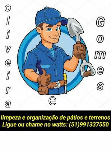 Limpeza de pátios e terrenos
