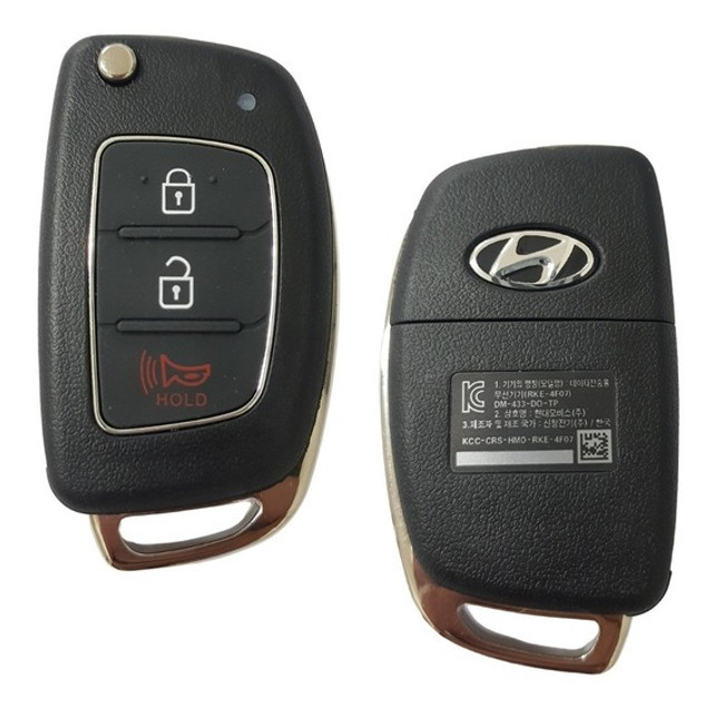 Chave Canivete Hyundai HB20 2012 à 2019 3 Botões Preto P/ Alarme Automotivo - Foto 2