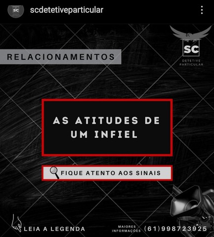 DETETIVE PARTICULAR o melhor orçamento e confiabilidade. 