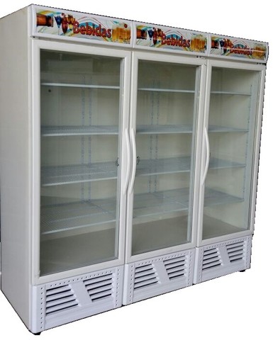 Expositor vertical bebidas visa cooler 3 portas
