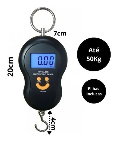 Balança Portátil Digital Mão Peixe Bolsa Mala Até 50kg