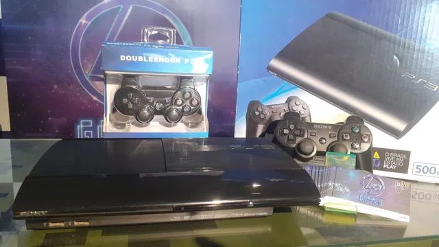 Ps3 Super Slim Desbloqueado No Hen 232gb com 2 Controles