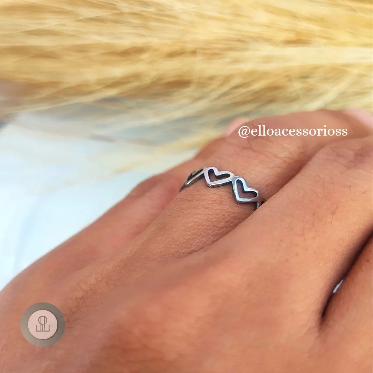 Anel Feminino Nossos Corações 