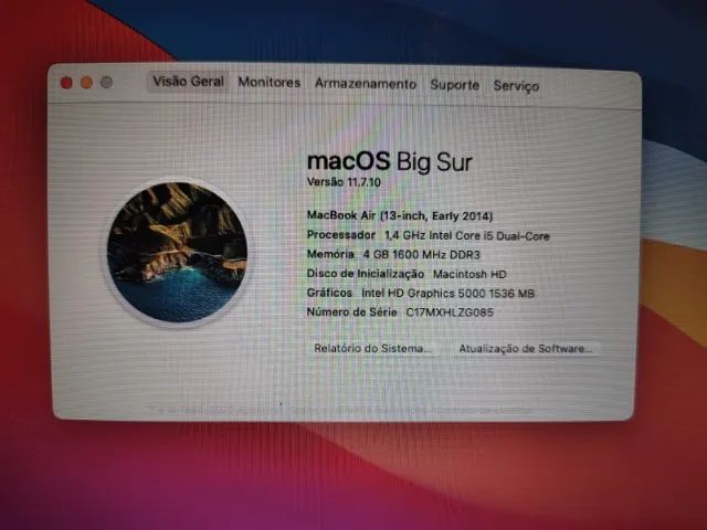 Macbook Air 2014 13 Core I5 Dual Core 120gb Ssd - Foto 3
