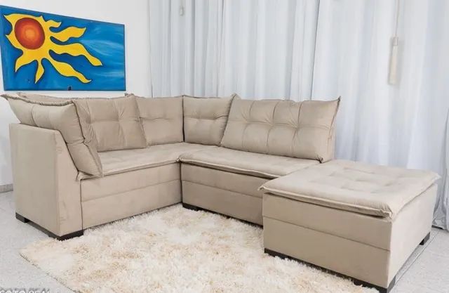 Sofá de Canto com Puff Saturno OFERTA p654 - Foto 2