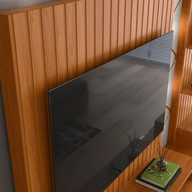 Estante Home TV de até 55 Polegadas com LED Cross cor Frisado Jequitiba/Off White - Foto 3