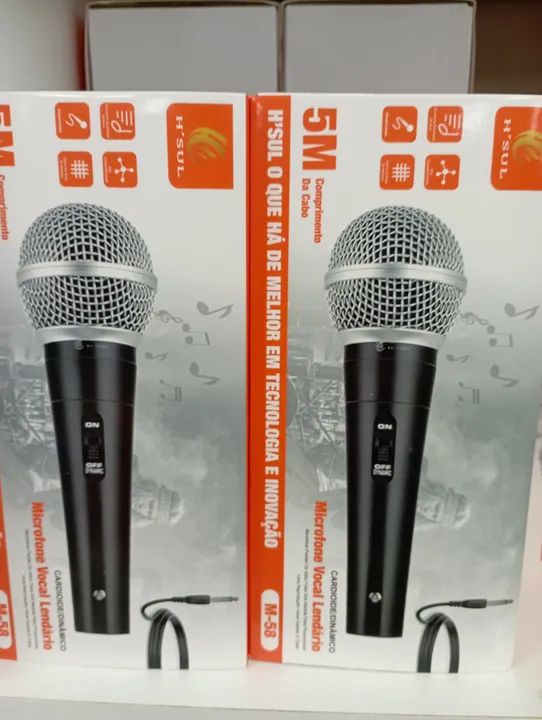 Microfone Vocal com fio 5metros H'sul M-58