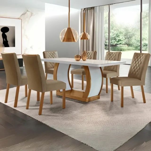 sala mesa jantar 6 cadeiras 