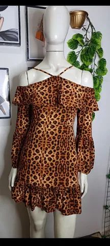 Vestido estampa onça animal print