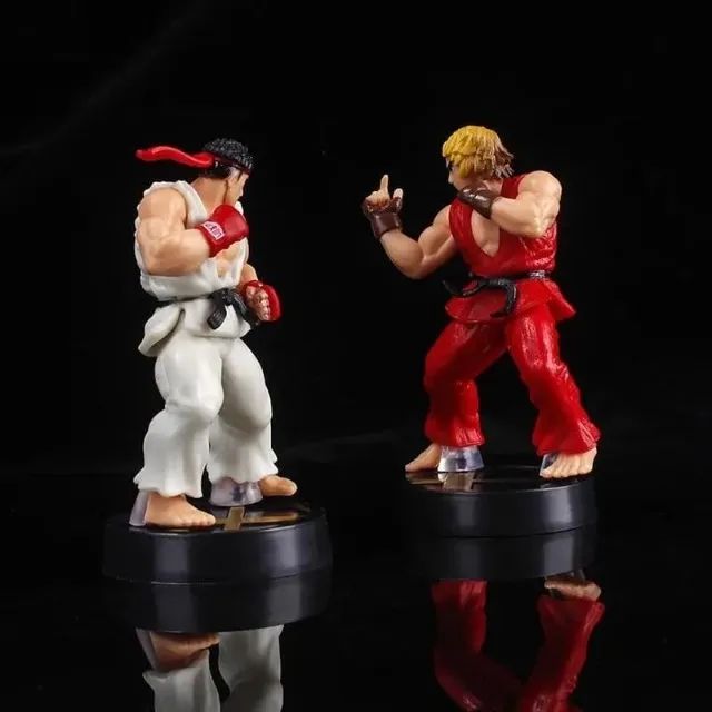  Bonecos Ryu e Ken do Game Street Fighter Miniaturas Figura 2pcs - Foto 4