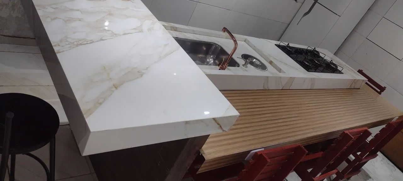 Ilha de porcelanato cozinha  - Foto 4