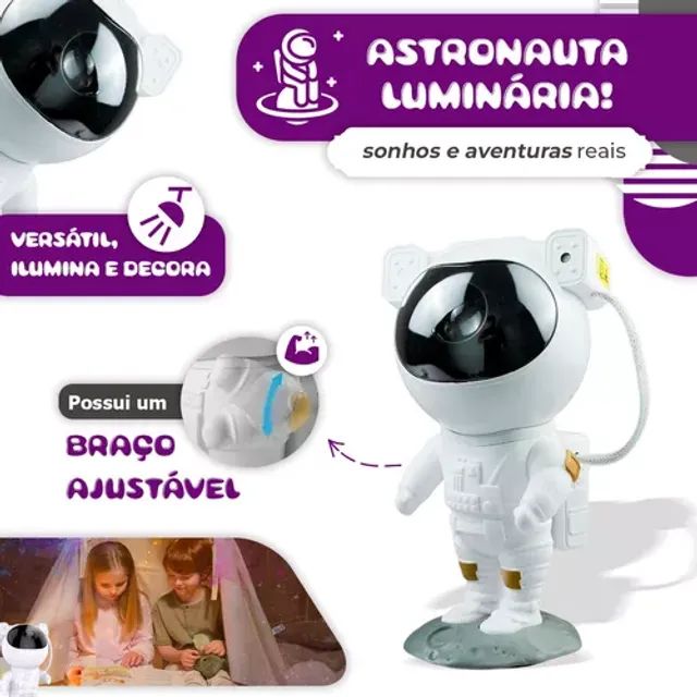 Projetor De Luz Noturna Galáxia Astronauta - Foto 5