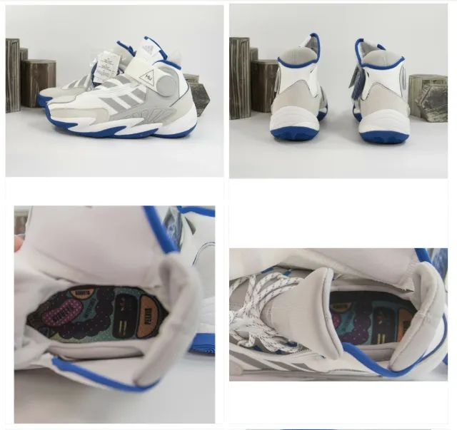 Tenis Adidas x Pharrell Crazy BYW 0 a 60 BOS 'Branco Real' Azul