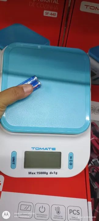 Balança Culinária, Dieta, Comércio pesos em geral Tomate SF-440 pesa até 15kg azul - Foto 2