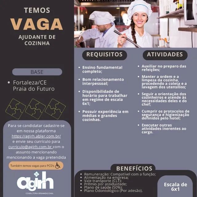 vagas de emprego para cozinha - V 18.14