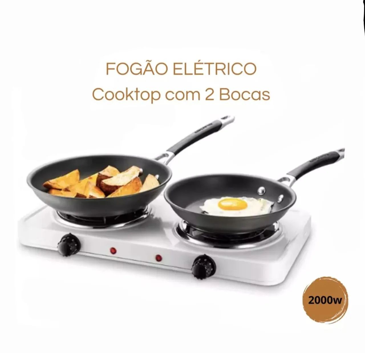 Cooktop Elétrico 2 Bocas 2000W