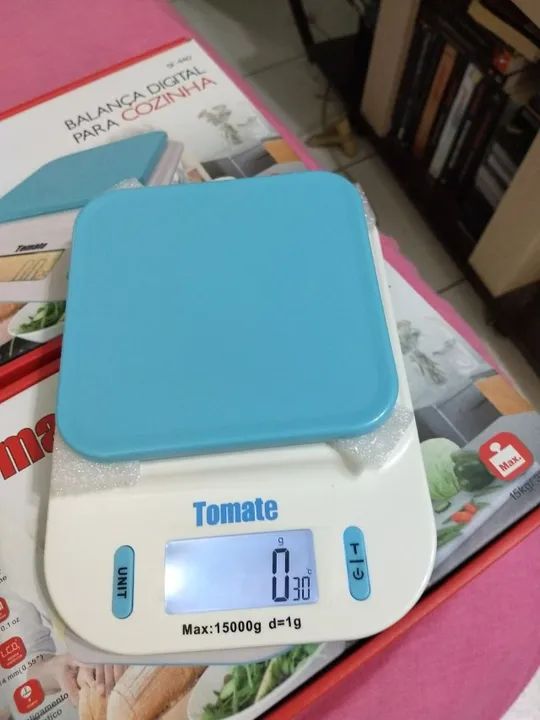 Balança Culinária, Dieta, Comércio pesos em geral Tomate SF-440 pesa até 15kg azul - Foto 4