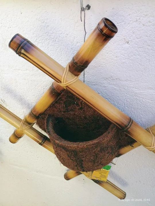 CACHEPÔ DE BAMBU ORQUÍDEA DECORAÇÃO JARDIM PRESENTE  - Foto 3
