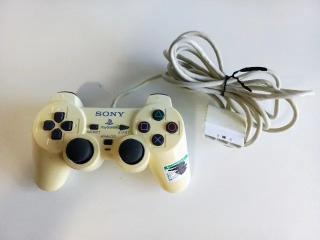 Controle PS2 Original Dualshock 2 Ceramic White D766