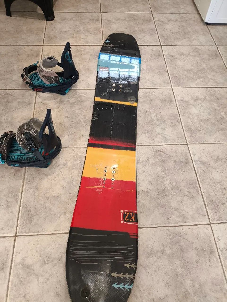 Prancha de snowboard ks2 162 + bindings ski neve  - Foto 2