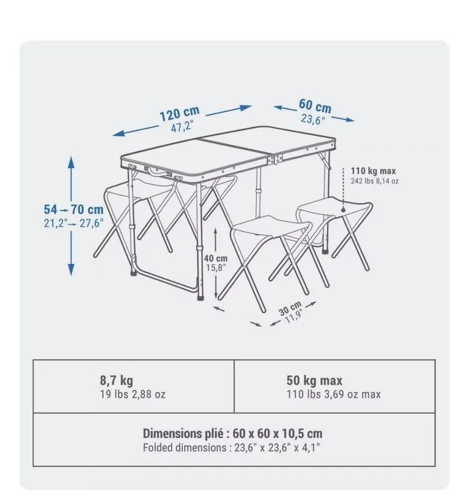Mesa e Banquetas Quechua - Foto 2