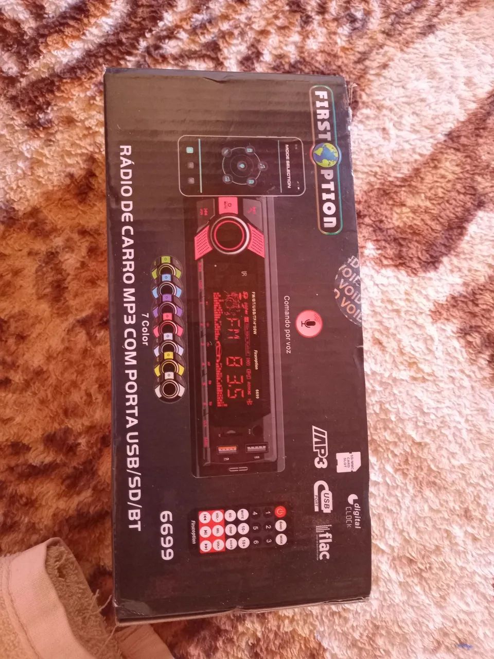 !RÁDIO QUEIMADO! para consertar  Rádio de Carro MP3 com USB/SD/BT - First Option 