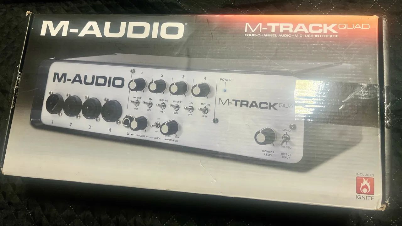 Interface de Áudio M-Audio M-Track Quad - Estado de Nova (Na Caixa) - Foto 3