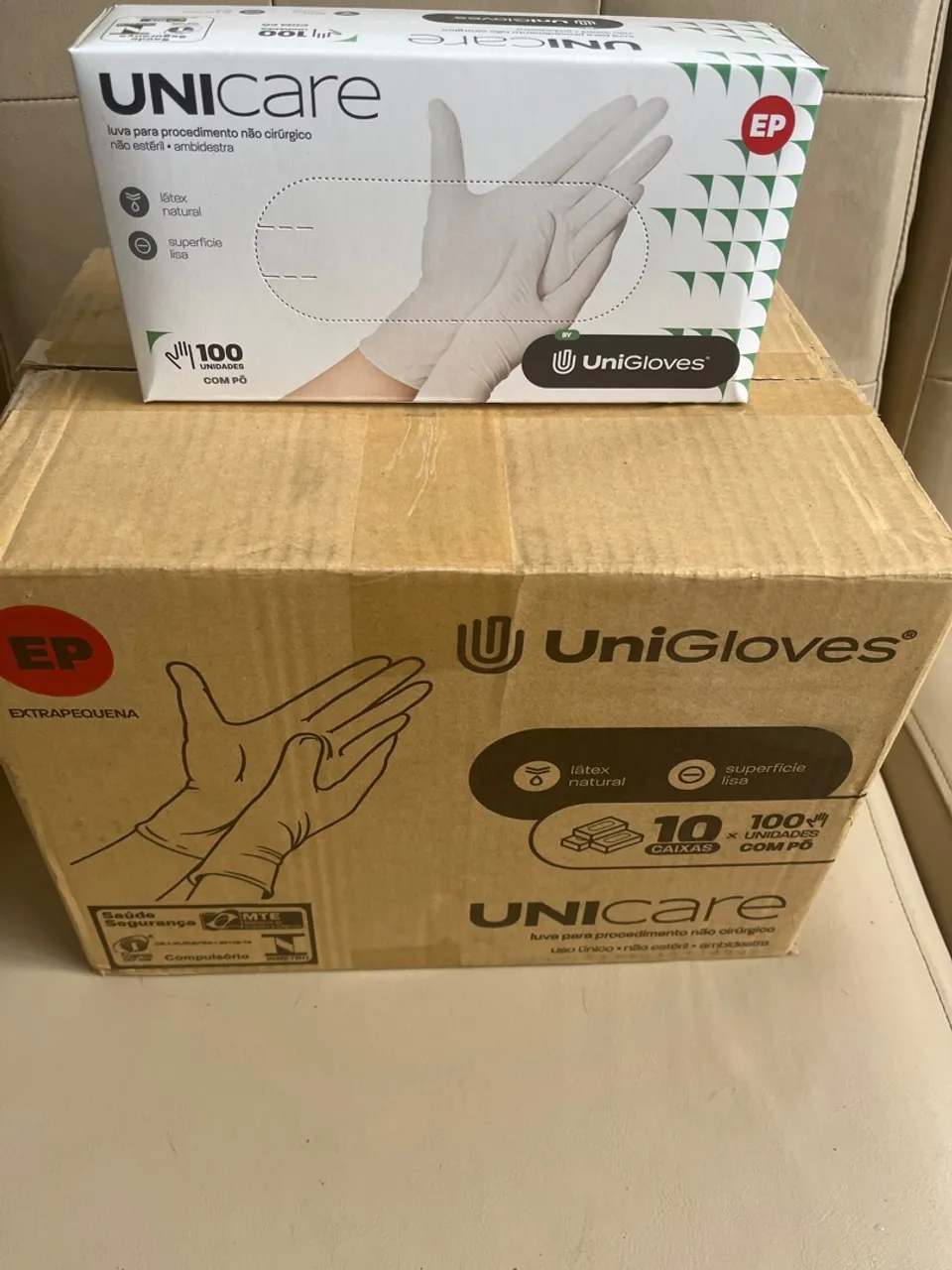 Luvas de procedimento Unicare - Caixa com 100 unidades