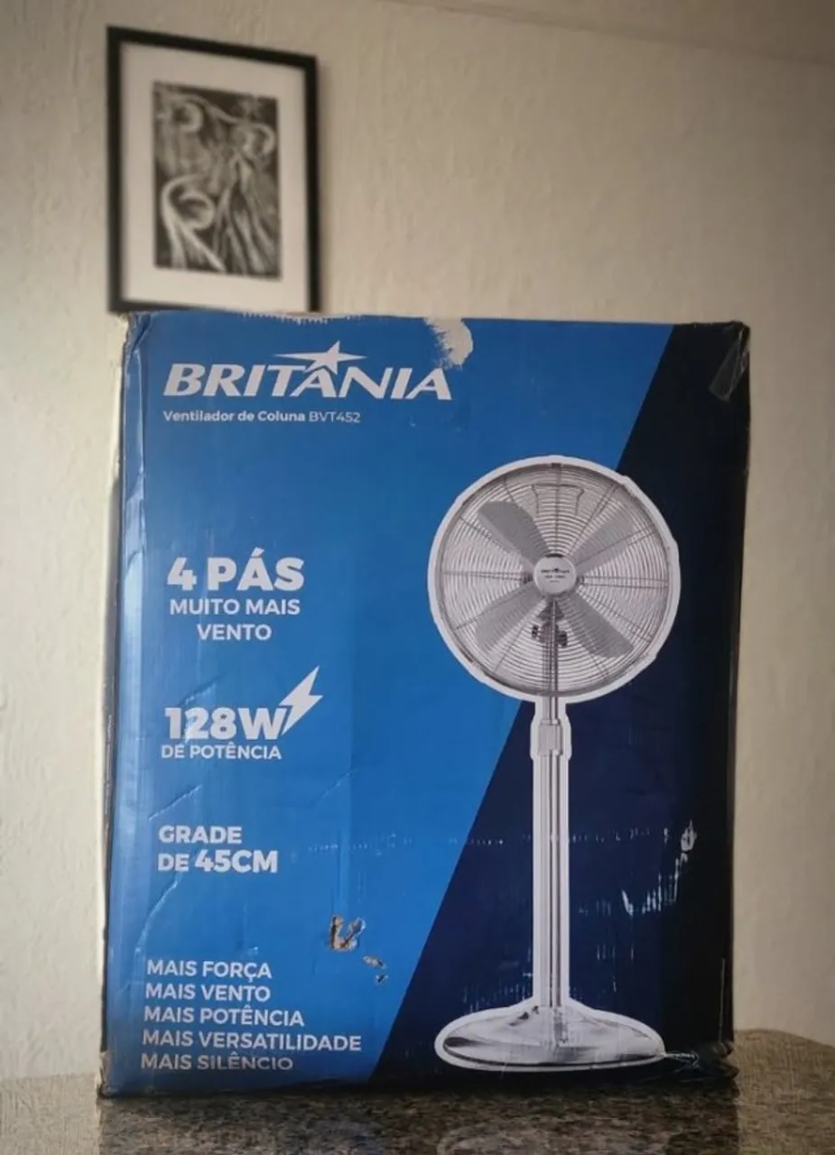 Ventilador de Coluna Britânia 128W Super Turbo 40 INOX 110v - BVT452