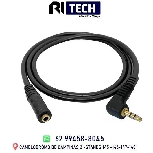 Cabo Extensor P2 Fêmea / P2 Macho Pino 90 Graus