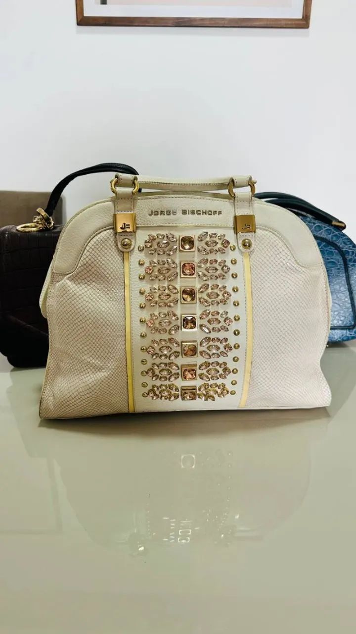 Bolsa Jorge Bischoff Couro Mão Bege - Foto 3