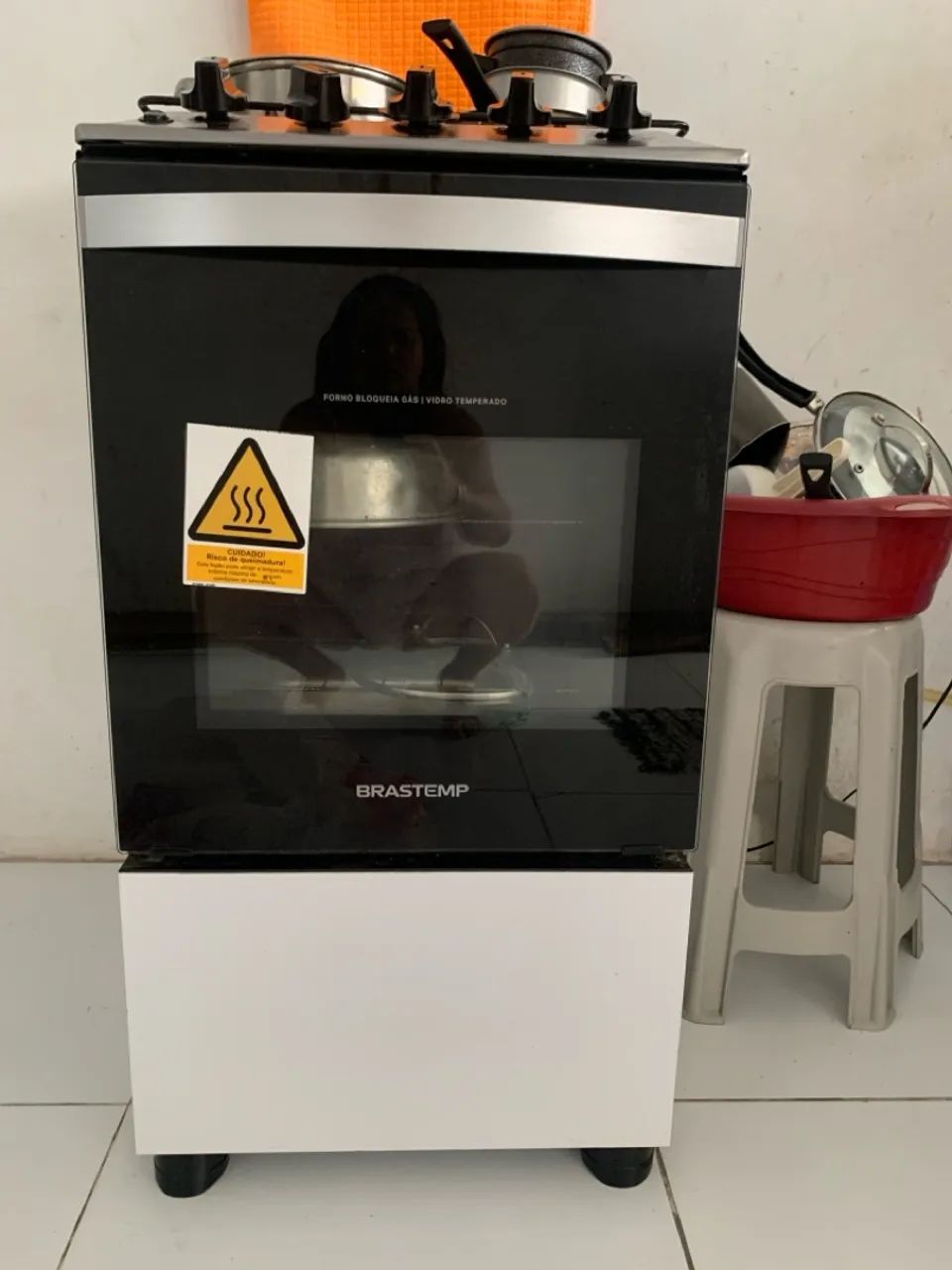 Fogão Brastemp com vidro temperado