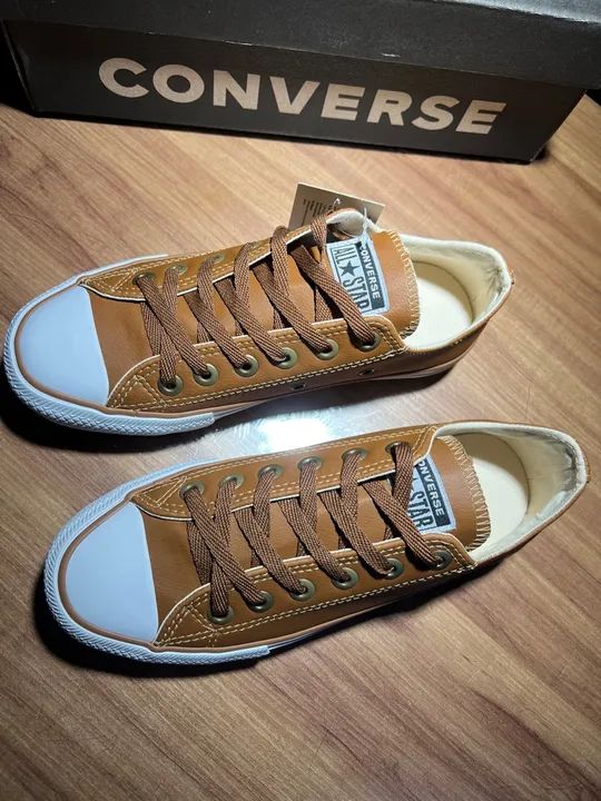 Chuck Taylor All Star Couro Caramelo Couro Sintético All Star