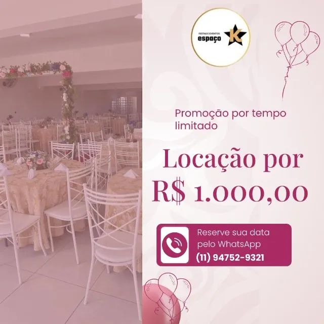 Aluguel Salão de festa - PROMOÇÃO- Av Nordestina